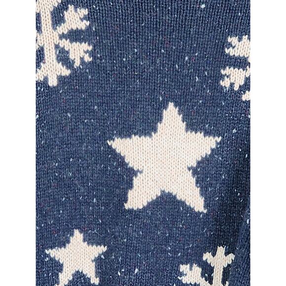 Vintage Americana Stars Snowflake Flag Sweater | Handknit Look | 1X - Picture 10 of 11